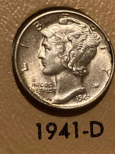 1941 D Mercury Dime 10c US Mint Silver Coin #33 BU MS Uncirculated FSB