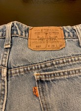 Vintage 80s Levis 517 Bootcut Jeans Orange Tab Mens Actual 35x30 Made in USA