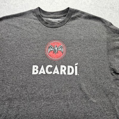 Bacardi Men's Large Gray Short Sleeve Shirt with Company Logo 