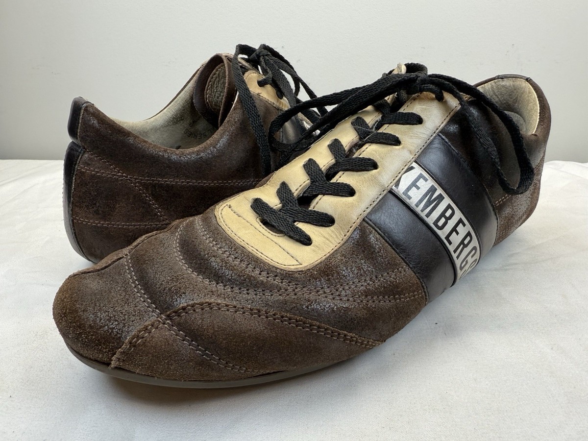VTG DIRK BIKKEMBERGS Brown Leather Soccer Sneakers Shoes