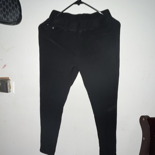 Women’s Leggings Black Solid Pattern Ankle Style Size L Regular Size Type