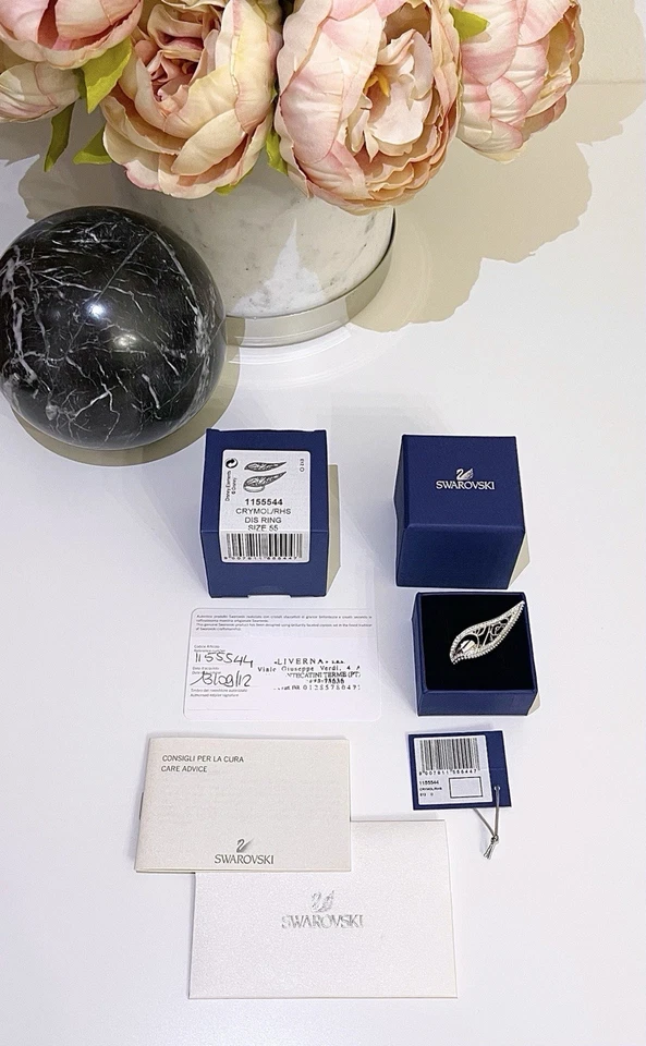 Swarovski x Disney anello ad ala Trilly pavè di cristalli Thinker Bell wing ring - Immagine 3 di 4