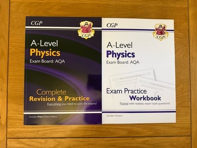 CGP A-Level Physics Revision & Practice Bundle (AQA) Books - Excellent Condition