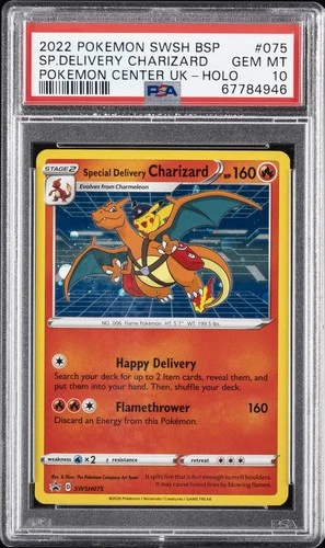 2022 POKEMON SWSH BLACK STAR PROMO #075 SPECIAL DELIVERY CHARIZARD-HOLO PSA 10