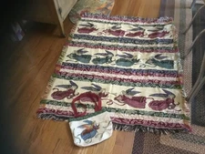 Vintage Mohawk Home AGC Inc. Angel Woven Tapestry Throw Blanket 56” x 48” w/Tote
