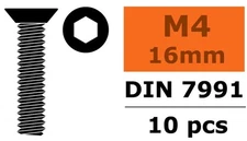 GForce - Countersunk head screws 4x16mm 10pcs steel