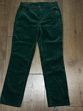 Talbots womens sz 6P Velveteen Straight Leg Pants GREEN Velvet Stretch Curvy