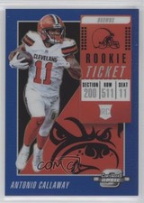 2018 Panini Contenders Optic Rookie Ticket Blue Prizm 16/99 Antonio Callaway 3vt