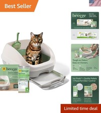 Breeze Litter Box Starter Kit: 7.8 lbs of Odor Control Pellets  Pads Included