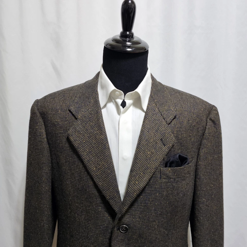 Blazer Belvest Para Hombre 44R Cachemira Abrigo Deportivo Chaqueta Cuadros Marrón Negro Azul Italia Foto 2 de 4