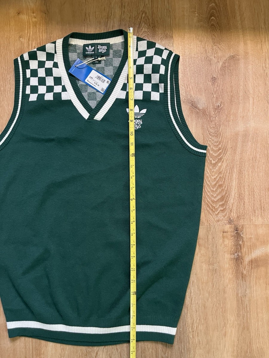 adidas x Bogey Boys Vest Golf Green White Checkered IL9295 Preppy