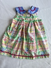 Vintage Patterned Toddler Girls 18-24 M Dress Picnic Spring Style Colorful