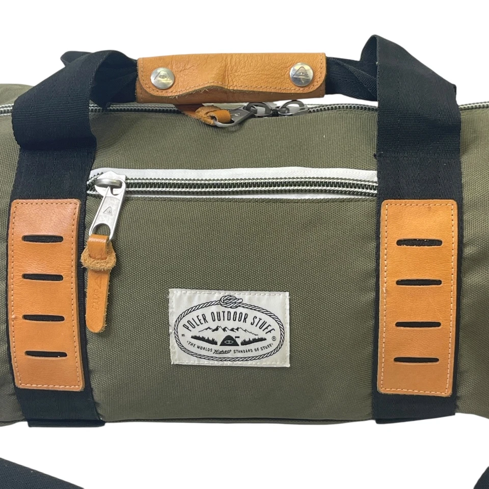 Bolso de Lona Poler Stuff Verde Marrón Nylon con Correa Exterior Camping Viaje Gimnasio Foto 2 de 4