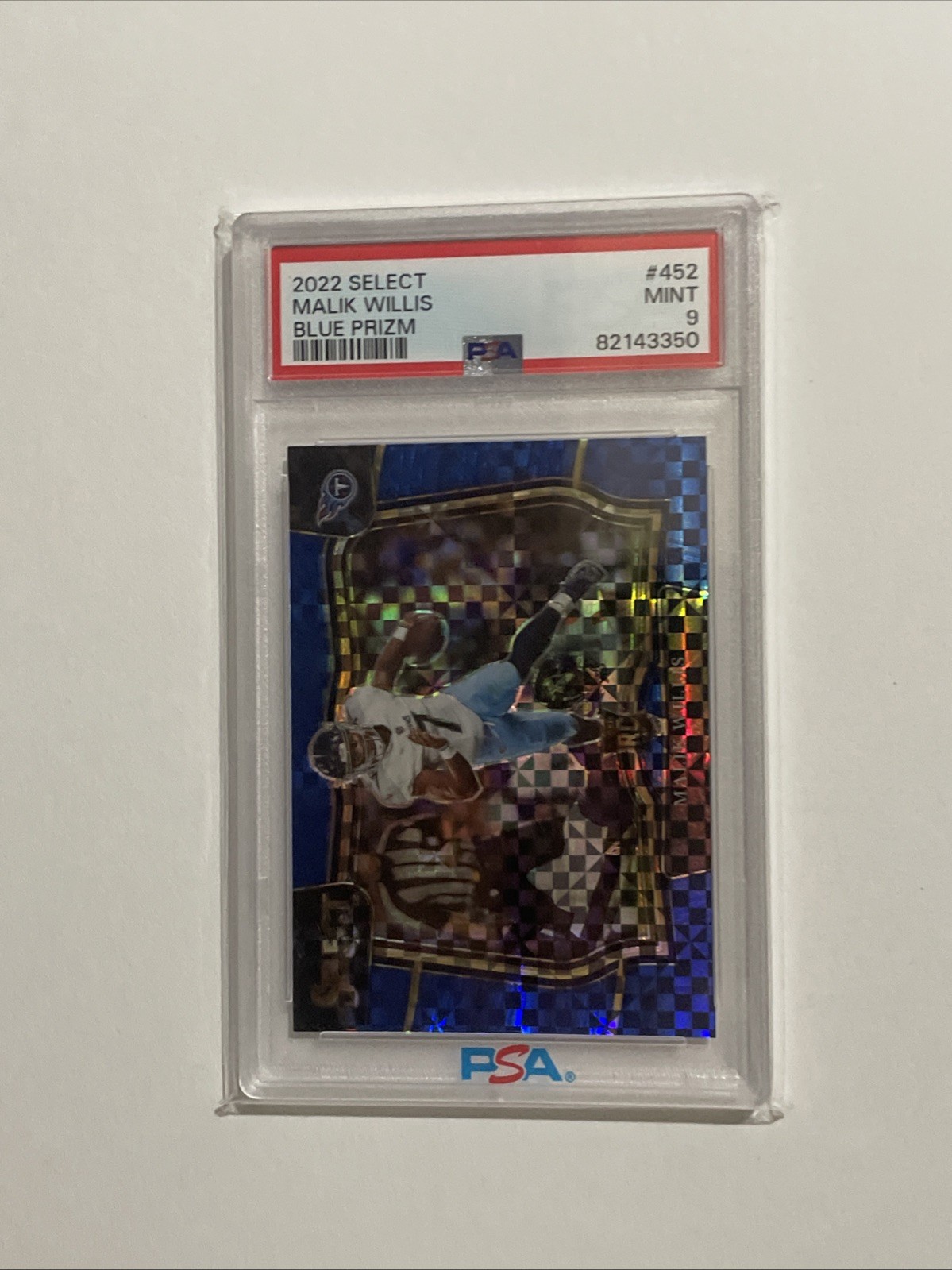 2022 Panini Select - Field Level Malik Willis #452 Blue Prizm /49 (RC) PSA 9
