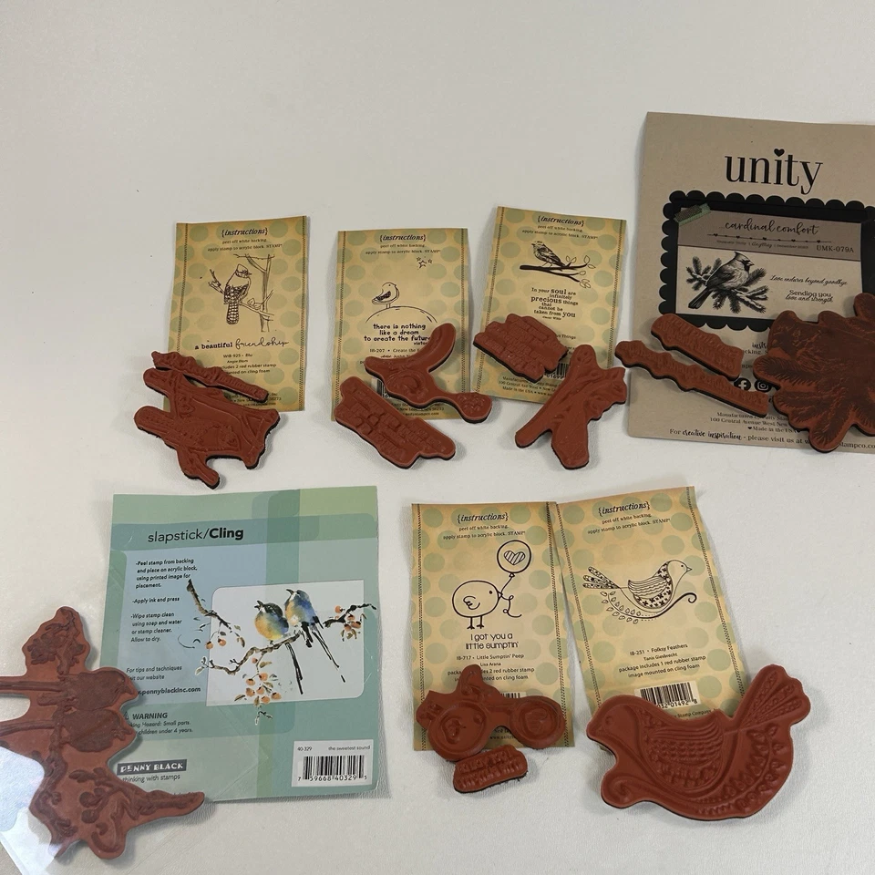 unity stamp company & Penny Black MIXED Lot of BIRDS Rubber Stamps Blue Bird - Image 4 of 4