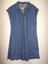 Universal Thread Midi Denim Button Front Sleeveless Dress, Pockets - Size XL