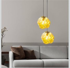 Modern Style Pendant Light, Mid Century Smoked Glass Ceiling. Large, 2 Pack