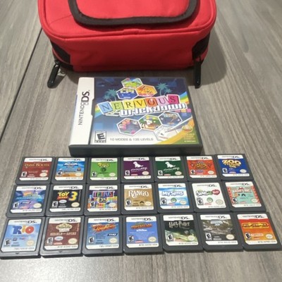 Nintendo 3DS Super Mario Carrying Case /Car charger with 22 DS Games