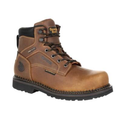 Georgia Giant Work Boots Mens 10.5 W 6 Inch Brown Leather Steel Toe Rugged Georgia Giant Steel Toe 6 main image 3