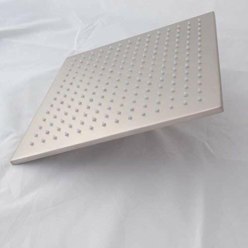 16" Square Ceiling Mount Rainfall LED Shower Head and 6 Massage Jets Spray - Picture 4 of 9
