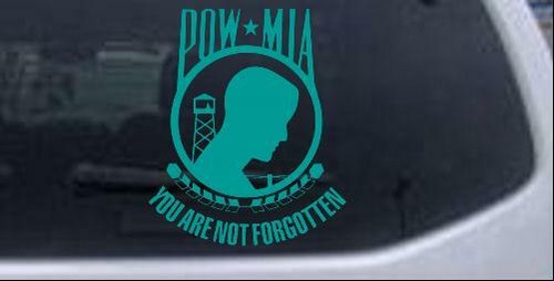 POW MIA Not Forgotten Closed Car or Truck Window Laptop Decal Sticker - Foto 11 di 32