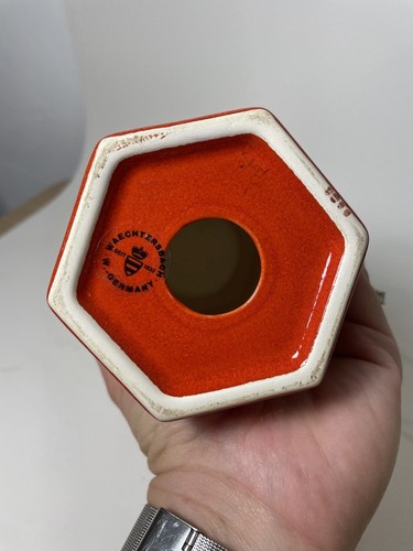 Waechtersbach Red Christmas Tree Votive Candle Holder Octagon West Germany 5.5 - Picture 5 of 6