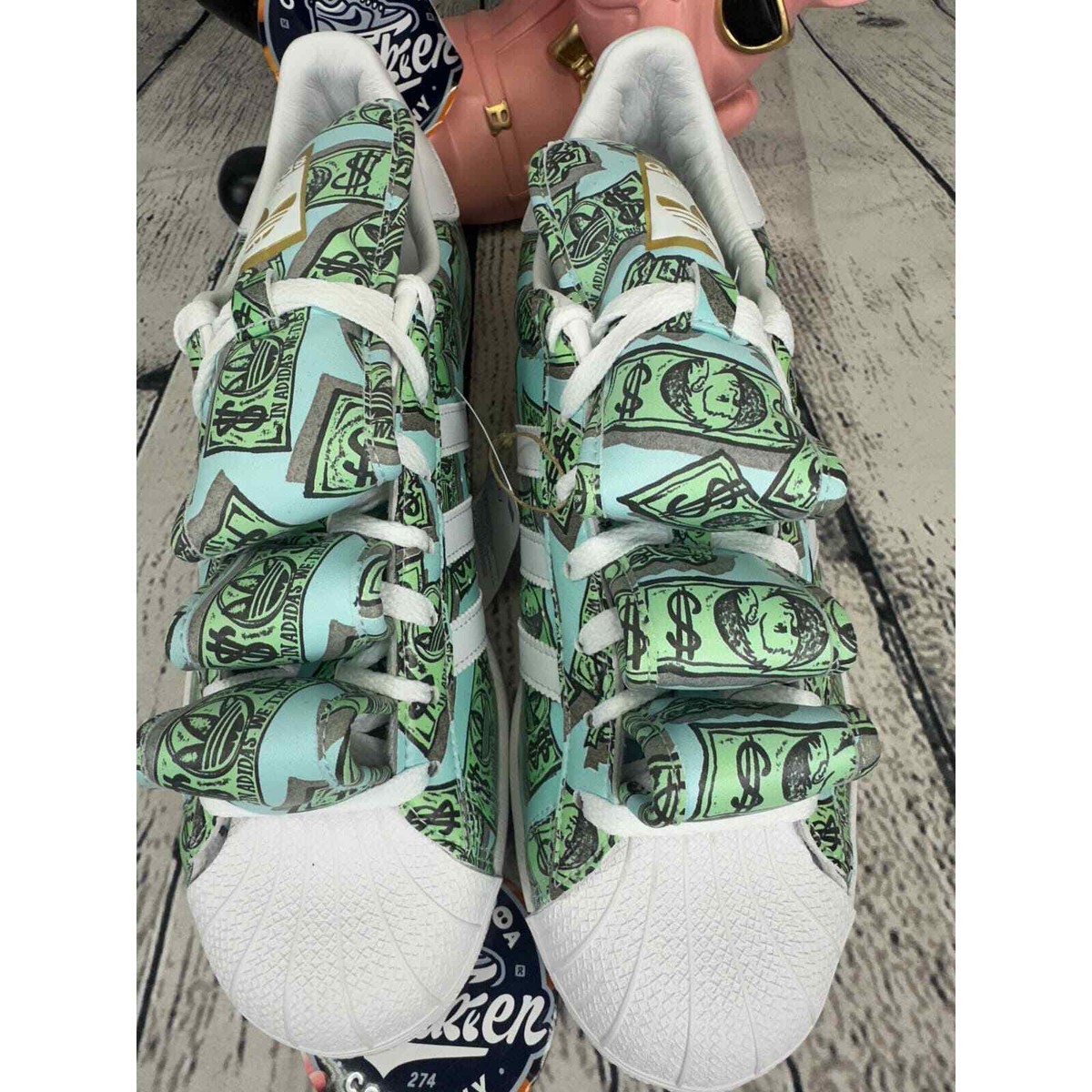 Adidas X Jeremy Scott Money Superstar Mens 9 Green Money Sign JS