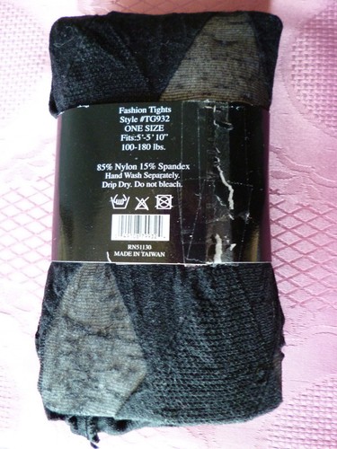 Strumpfhose one Size Fashion Tights Paccini NY schwarz Muster - Bild 3 von 3