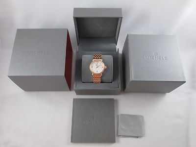 NEW Michele CSX 36 Quilted Mosaic Diamond Rose Gold Ladies