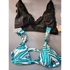 2 SO Juniors Bikini Tops Size 11-13 Large Padded Bra Adjustable Straps