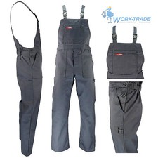 Arbeitslatzhose Arbeitskleidung Grau Latzhose Blaumann Arbeitshose Gr. 48 - 62