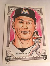 2017 Topps Museum Canvas Collection 5x7 Giancarlo Stanton Marlins #’d /49
