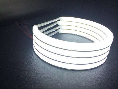 White + Yellow Cotton Light Angel Eyes Halo Ring SMD LED For BMW E36 E38 E39 E46 - Foto 2 di 6