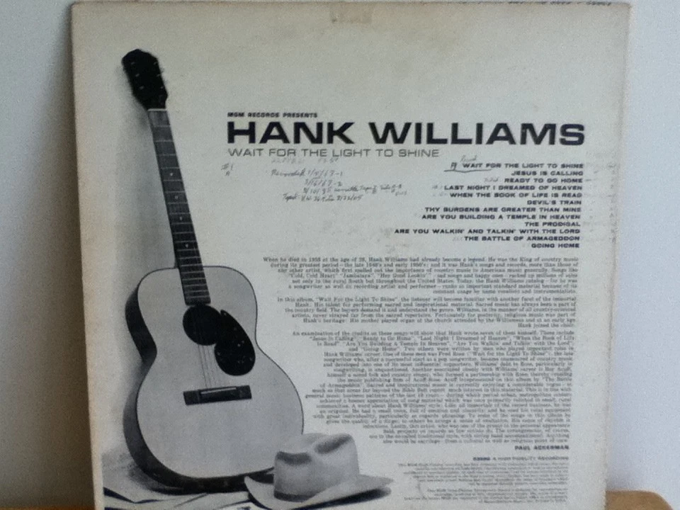 HANK  WILLIAMS          LP     WAIT  FOR  THE  LIGHT  TO  SHINE   Foto 2 de 4
