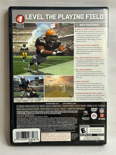Madden NFL 09 (PlayStation 2, 2008) PS2 Game w manual Disc damaged - Picture 2 of 3