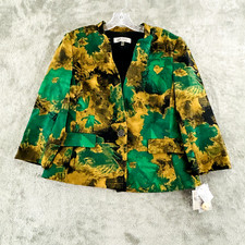 Kasper Toulouse Evergreen Multi color Blazer Womens 8 One Button Lined New