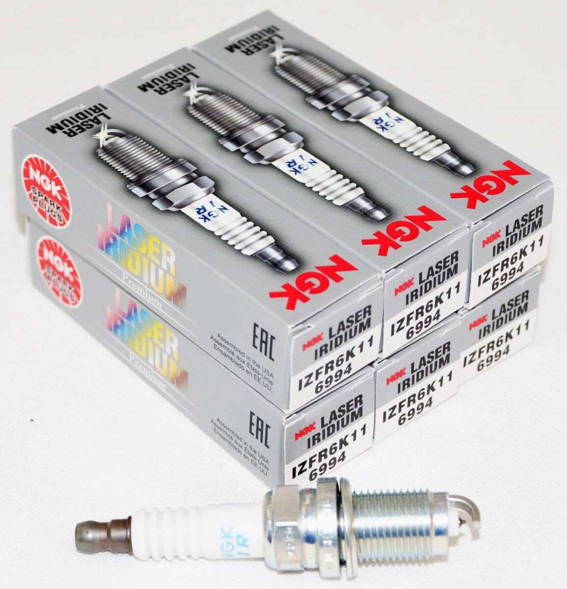 Set of 6 Genuine NGK 6994 Spark Plugs - Laser Iridium IZFR6K11