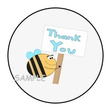 30 THANK YOU BUMBLE BEE ENVELOPE SEALS LABELS STICKERS 1.5" ROUND