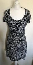 Size 12 Dorothy Perkins Black & White Animal Leopard Print A-line Short Dress