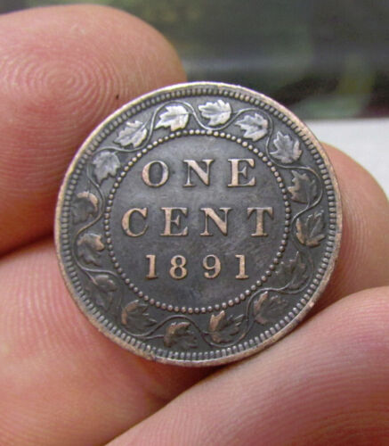 antyczna moneta 1891 Kanada Duża moneta jednocentowa, ładny stan, zabawna kolekcjonerska - Zdjęcie 1 z 2