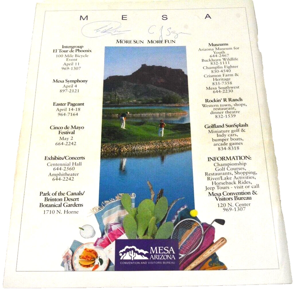 1992 Chicago Cubs Spring Training Program With  Four Autographs on Covers - Image 2 of 4