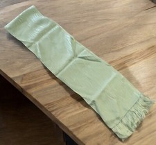 Vintage Mint Green Scarf with Fringe Edge 48 Inch Rectagular
