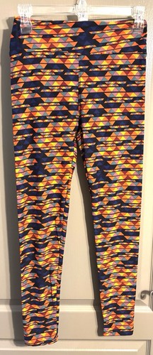 Lot Of 2 Women’s LulaRoe Legging’s One Size (OS) Multicolor Geometric, Soft!