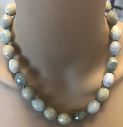 Chunky Statement NECKLACE 19” Quartz SEMI-PRECIOUS STONES NWT 925 hand knotted - Picture 9 of 12
