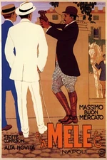 Mele Italian Fashion Elegant Men Horseman Dog Italy Vintage Poster Repro FREE SH