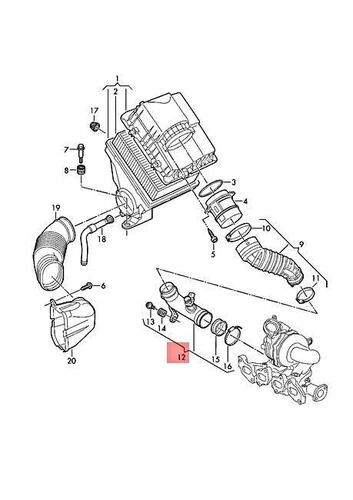 Manguera de aire OEM VW Crafter SCB SCC SYB SYC SYD SYI SYJ SZB SZC SZD 2N0129654D - Imagen 1 de 1