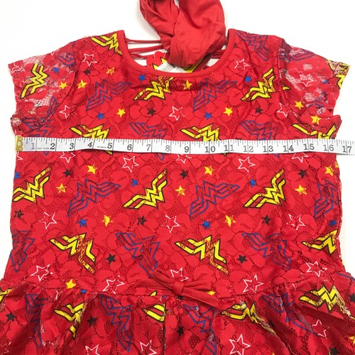 Wonder Woman Girls Size XL 14/16 Costume Dress Headband Red - Picture 4 of 11