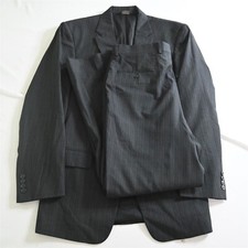 Jos A Bank 42L 36x32 Gray Stripe 100 Wool Travelers Tailored Fit Mens Suit