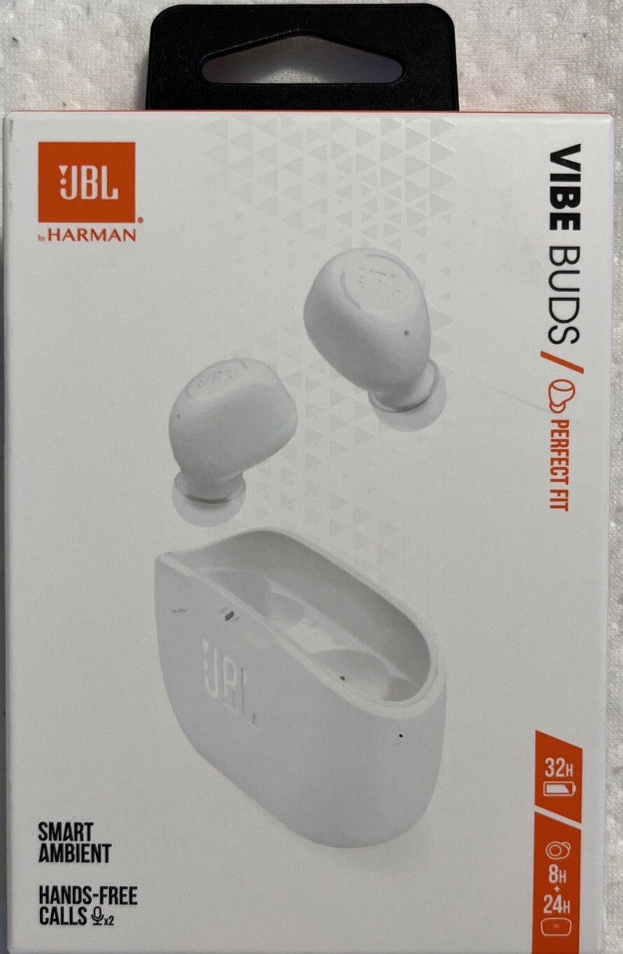 JBL Vibe Buds True Wireless Bluetooth Earbuds in White - Brand New