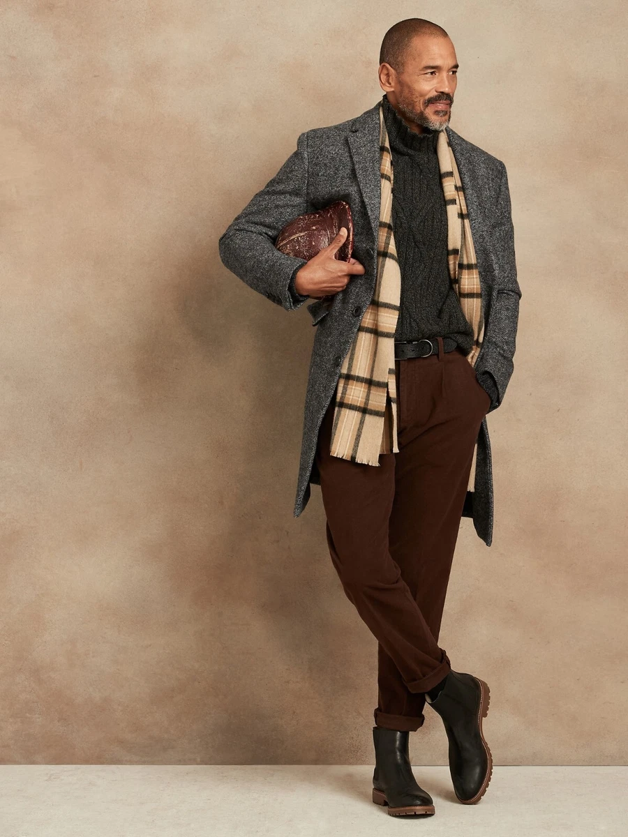 Banana republic italian herringbone topcoat sales